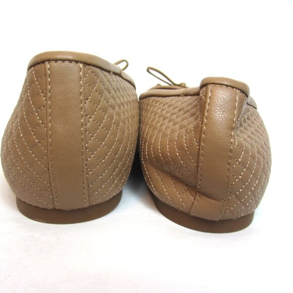 Nordstrom NEW NWOB Size 12 Square Toe Flat Leather Shoes Tan Nude Beige Womens - Picture 8 of 13